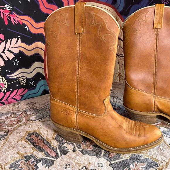 Vintage Dingo Cowboy Boots Acme Made in USA Leather Cowgirl Women's Size 11 - Picture 12 of 16